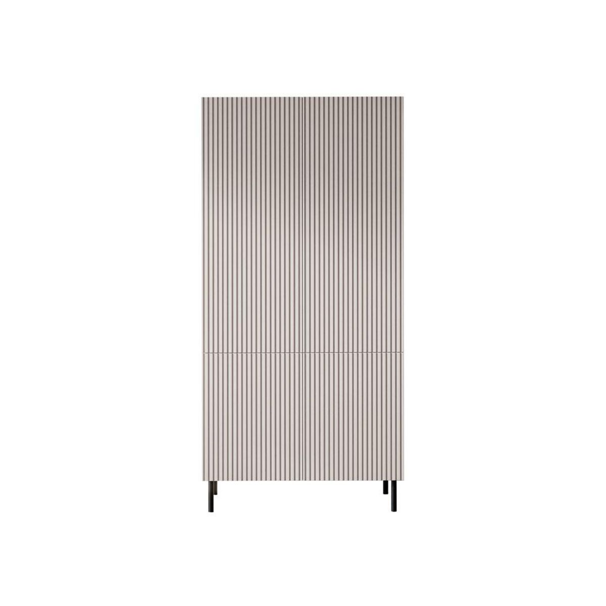 BEST MOBILIER Timote - armoire avec penderie et étagères - écru - 185x90 cm