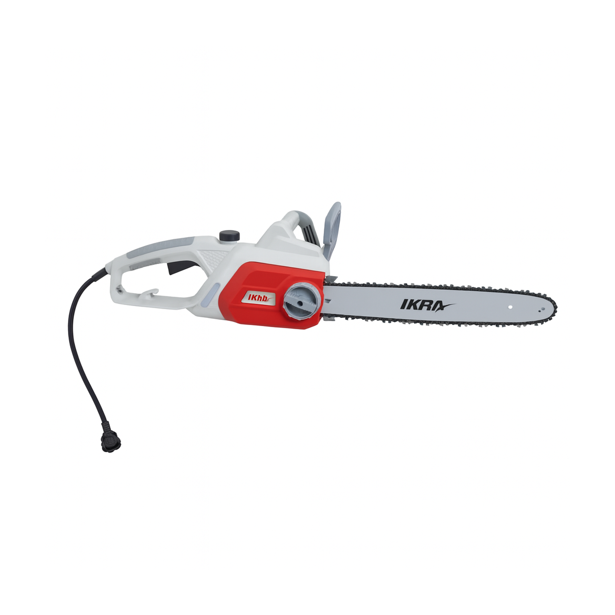 Ikra Tronçonneuse electrique 2200w guide 40 cm poignée 2 mains anti-vibration tendeur de chaine sans outil ikra