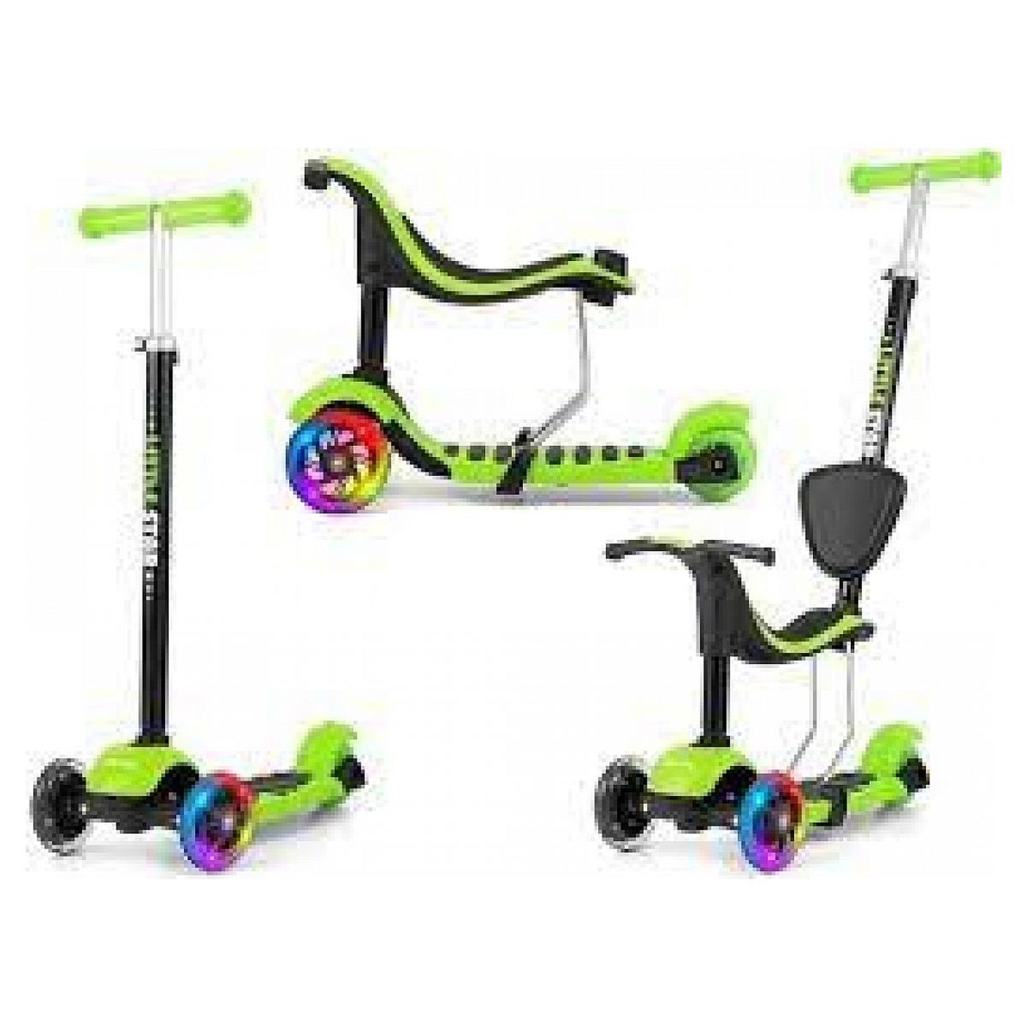 Voir la diapositive 2 : MILLY MALLY Porteur Trottinette 3 en 1 LITTLE STAR Vert pour Enfants