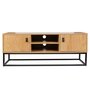 Voir la diapositive 2 : The Home Deco Factory Meuble TV design bois et métal Abbott - L. 117 x H. 48 cm - Noir