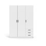 Voir la diapositive 3 : TVILUM Armoire VEGA - Décor Blanc mat - 3 portes + 3 tiroirs - L 147 x P 49,6 x H 200,4 cm - TVILUM