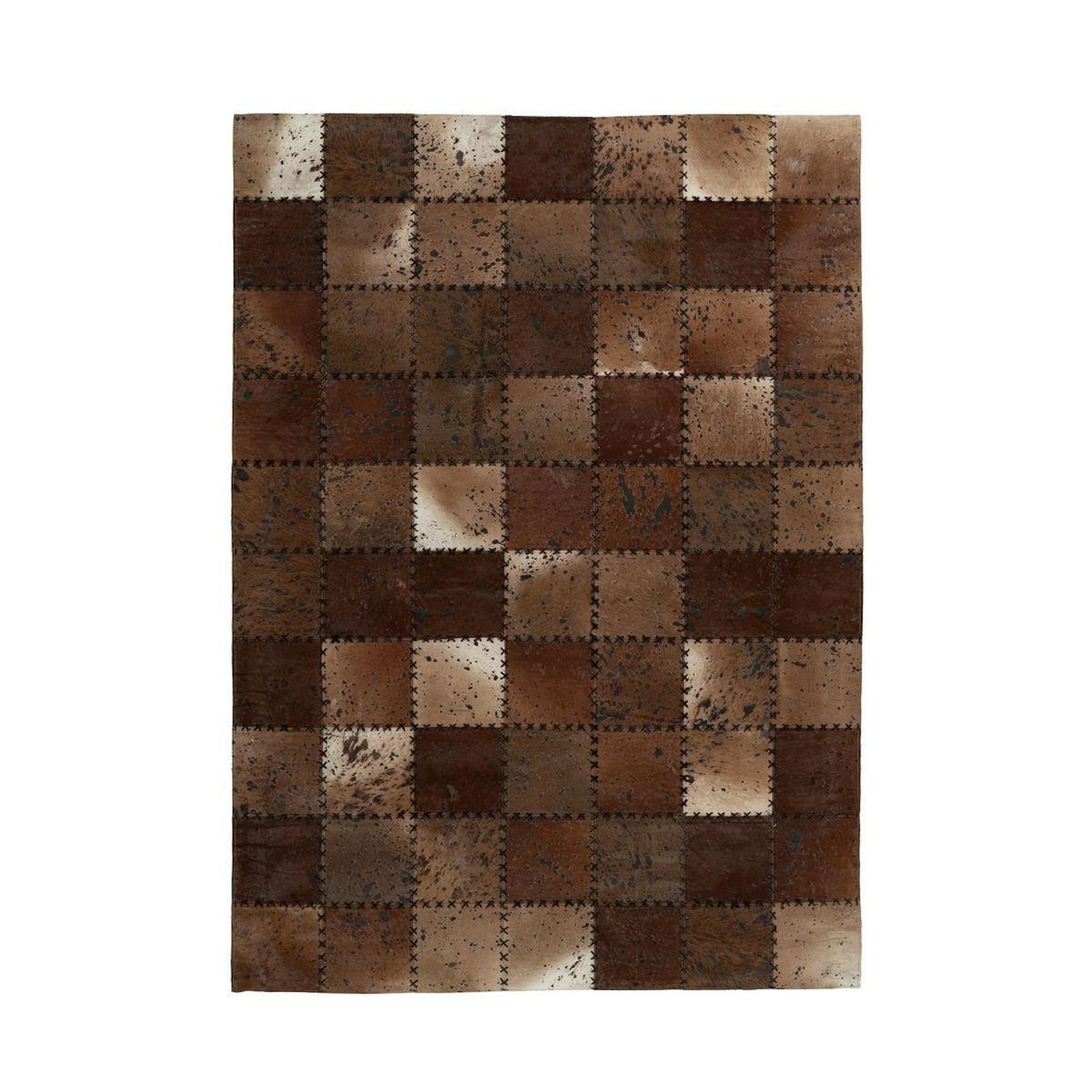 Paris Prix Tapis Patchwork en Cuir Fait Main  Voila  Marron