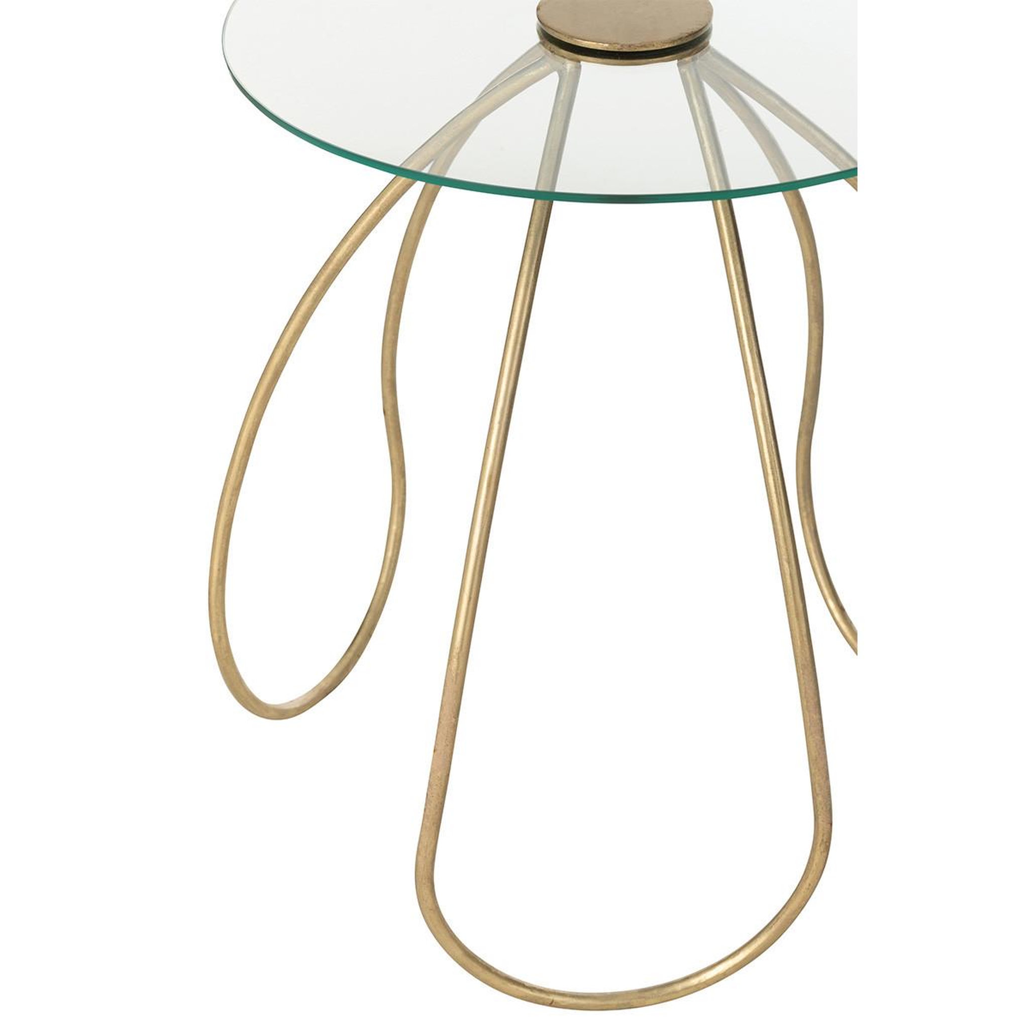 Voir la diapositive 3 : J-LINE Lot de 2 Tables d'Appoint en Verre  Médusa  54cm Or