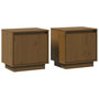 Voir la diapositive 2 : VIDAXL Tables de chevet 2pcs Marron miel 40x30x40cm Bois de pin solide