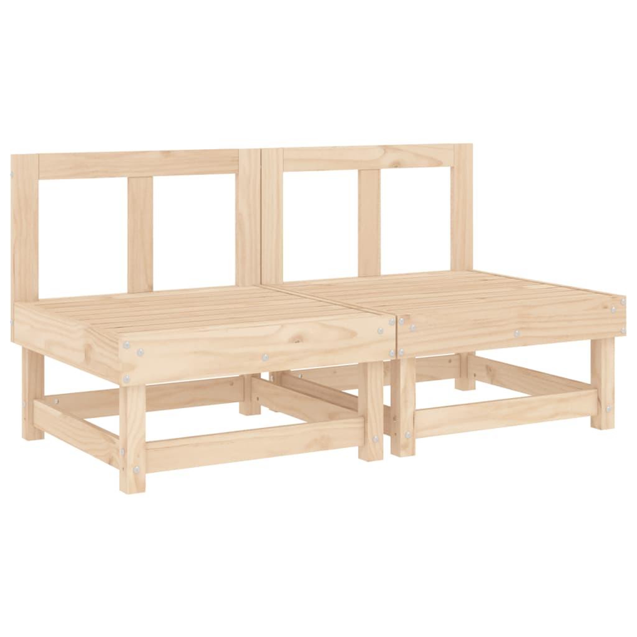 Voir la diapositive 2 : VIDAXL Canapes centraux de jardin 2 pcs bois de pin massif