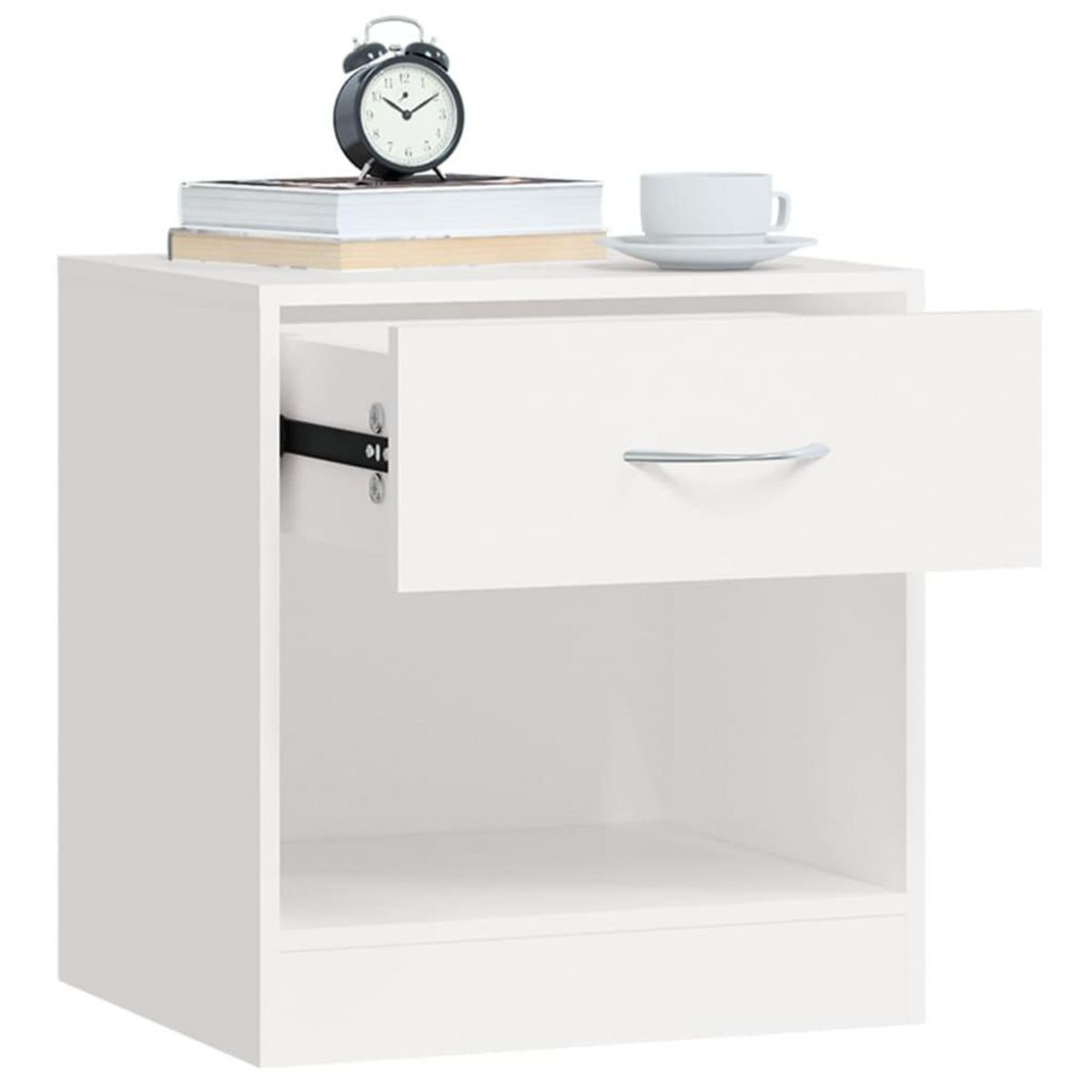VIDAXL Table de chevet 2 pcs avec tiroir Blanc