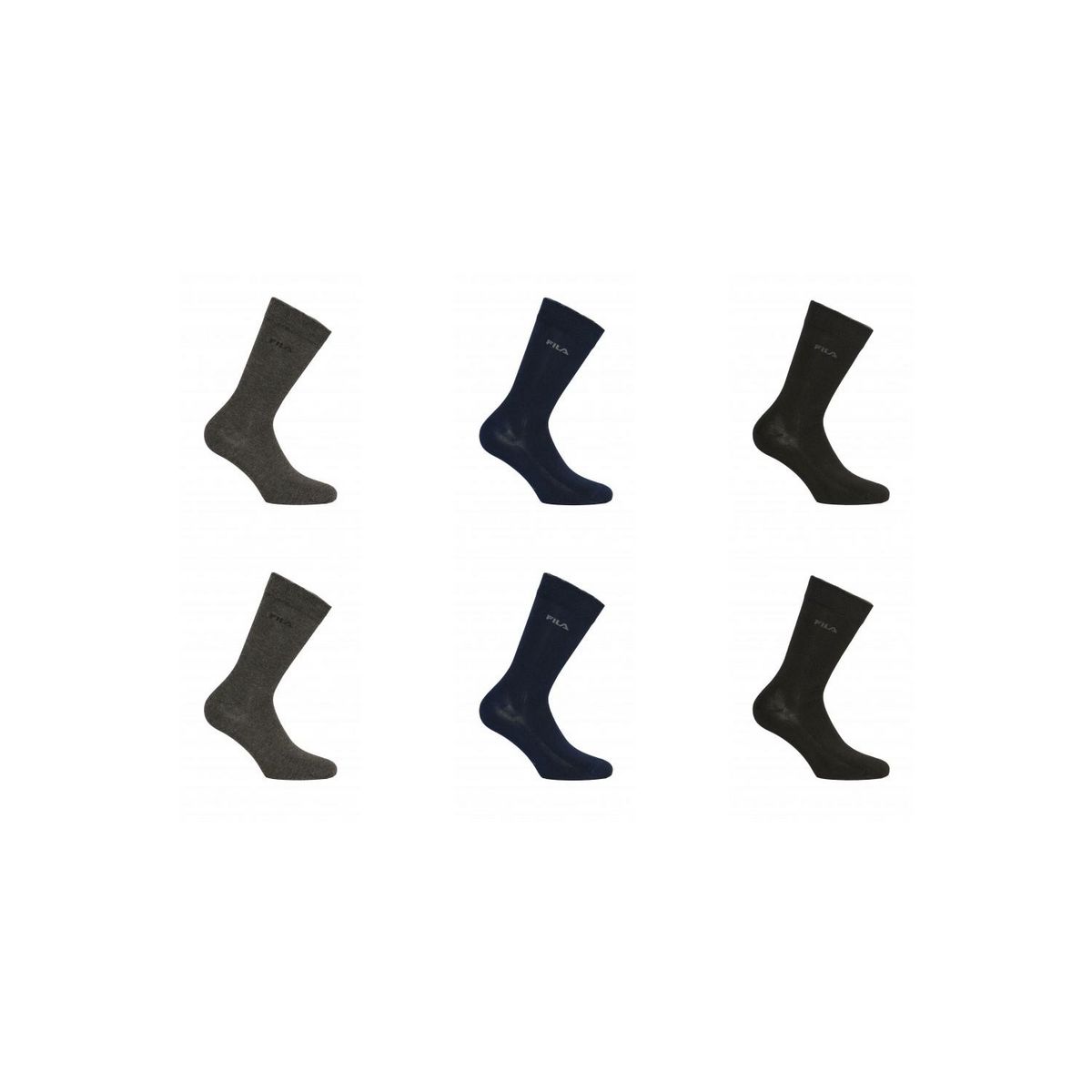 FILA Lot de 6 Paires de Chaussettes de ville homme en bambou FU5511
