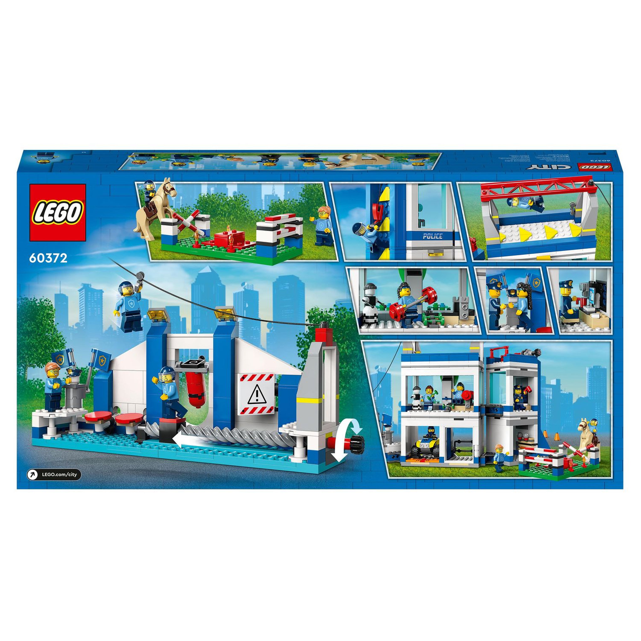 Voir la diapositive 9 : LEGO City 60372 Le centre d'entrainement de la police, avec Course d'Obstacle, Figurine de Cheval, Jouet Voiture, et Minifigurines Policiers, Enfants 6 Ans