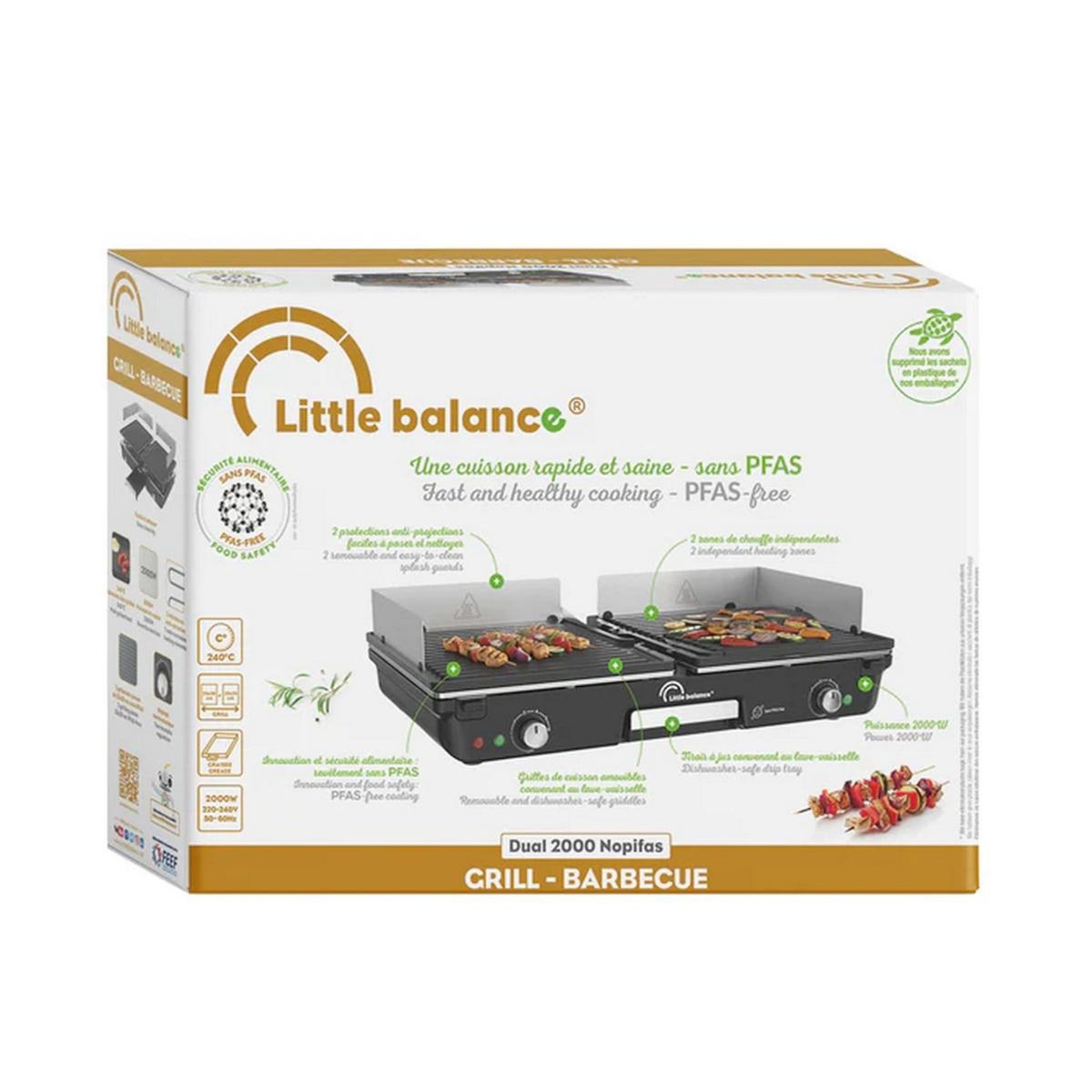 LITTLE BALANCE Plancha électrique 2000w 25 x 29 cm - 3066