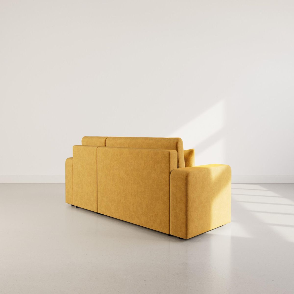 BEST MOBILIER Nicole - canapé d'angle réversible 4 places convertible avec coffre en tissu