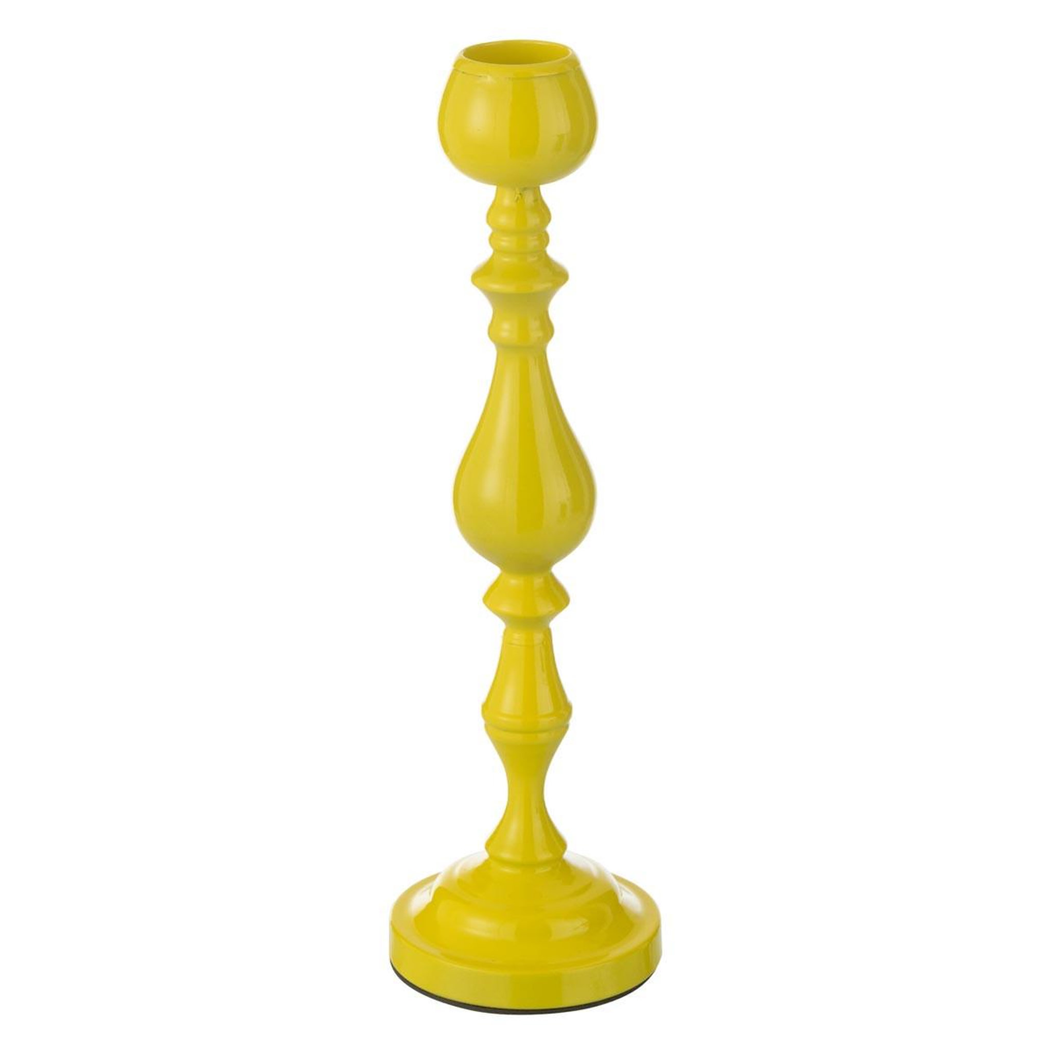 J-LINE Bougeoir en métal  monarchy  47cm jaune