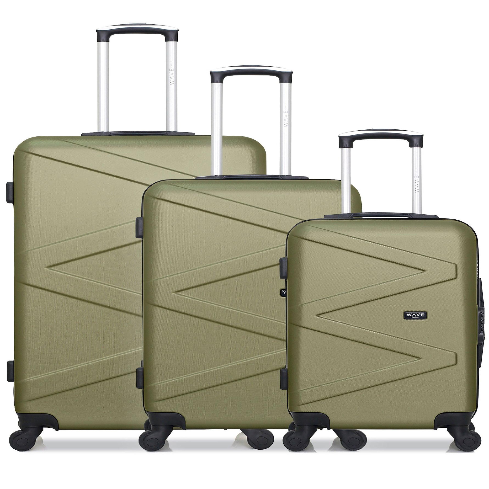 WAVE PARIS Wave paris - lot de 3 - valise grand format, valise weekend et valise cabine amazone