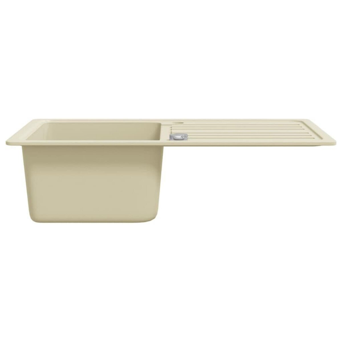 VIDAXL Evier de cuisine Granit Seul lavabo Beige