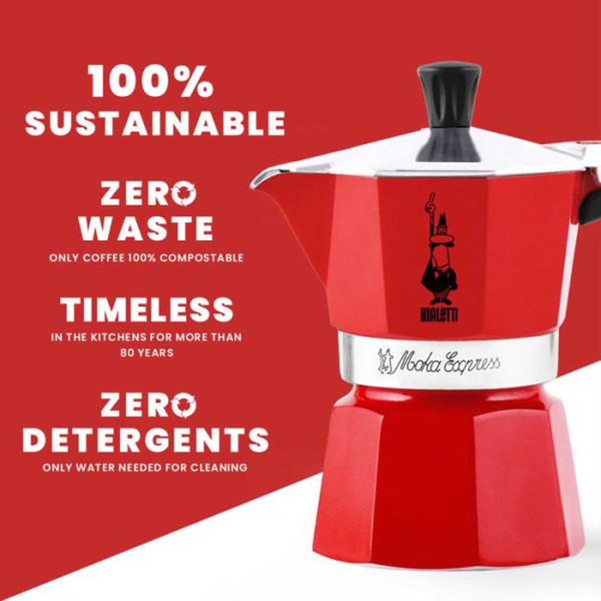 Voir la diapositive 4 : BIALETTI Cafetiere italienne - BIALETTI - La Mokina - Tous feux sauf induction - 1 tasse - 40 ml - Rouge