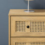 Voir la diapositive 4 : HOMCOM Commode 4 tiroirs style bohème chic cannage en rotin aspect bois de manguier