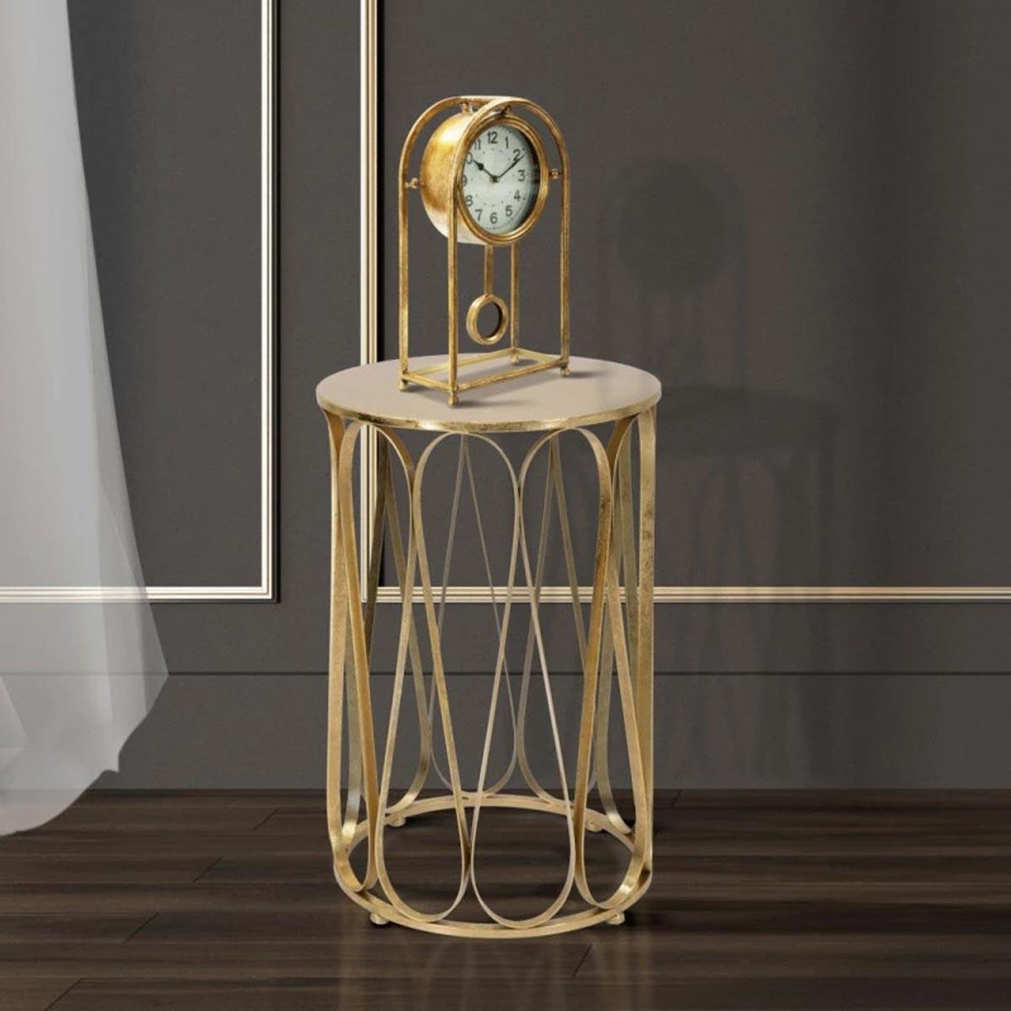 Voir la diapositive 6 : Paris Prix Table d'Appoint Design  Venice  58cm Or