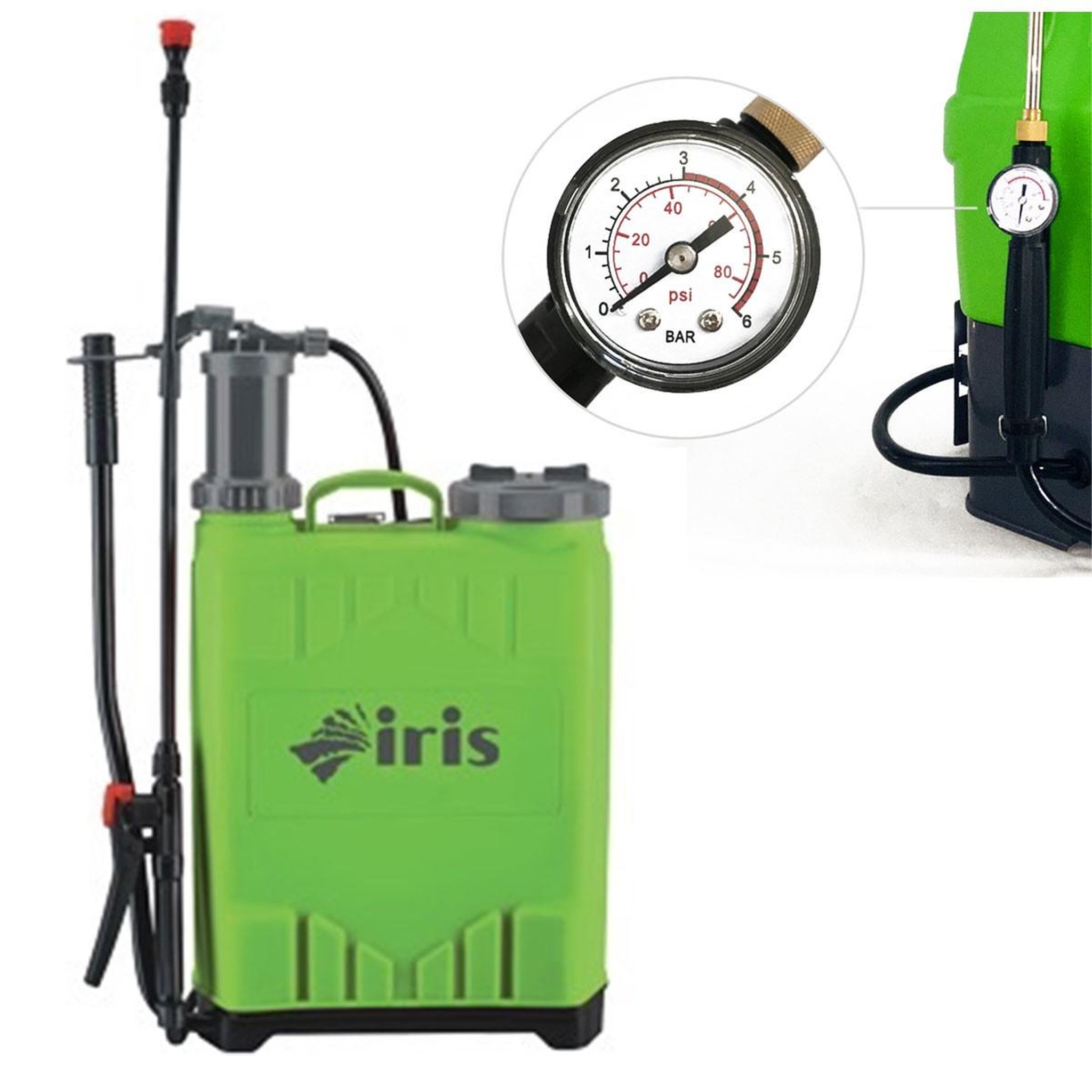 Voir la diapositive 1 : Iris Pulvérisateur manuel 16L  Spray et Jet Désinfection Entretien Végetaux et Jardins IRIS