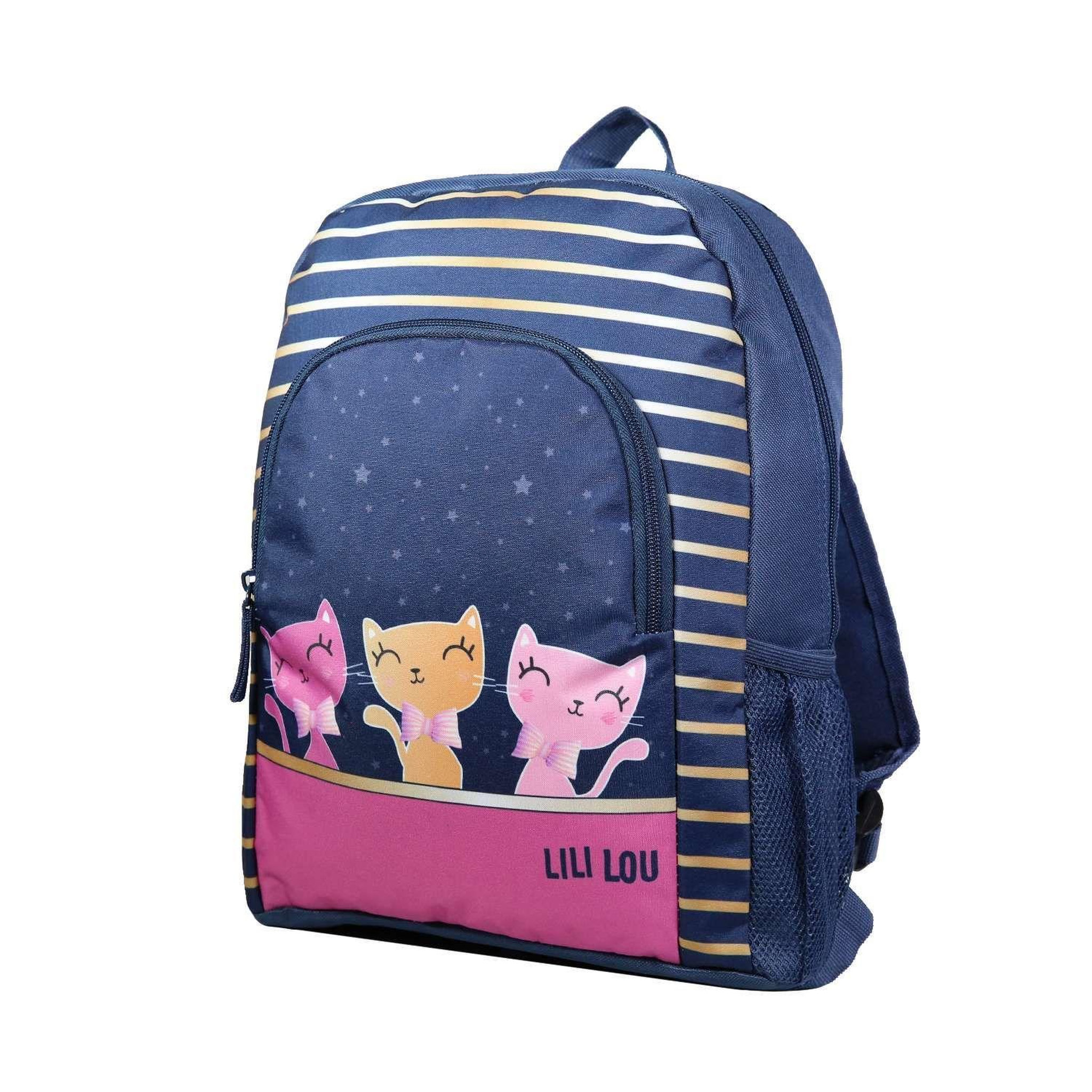 Voir la diapositive 2 : Bagtrotter BAGTROTTER Sac à dos 37 cm avec poche Lili Lou Chat Bleu