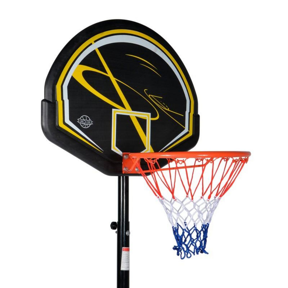 BUMBER Panier de Basket  Miami  Hauteur Réglable de 1,6m à 2,10m - ⌀ 38cm- pied à roulettes