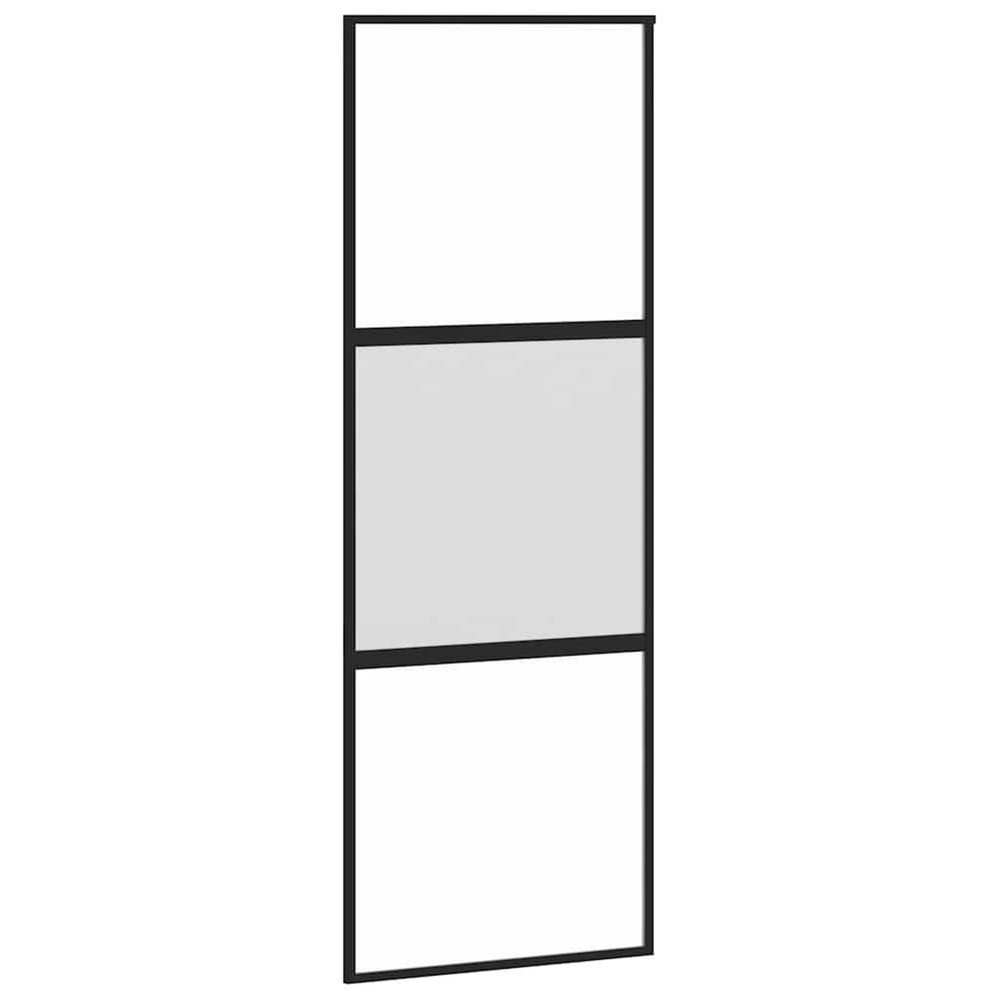 Voir la diapositive 5 : VIDAXL Porte coulissante kit quincaillerie noir 76x205 cm verre trempe