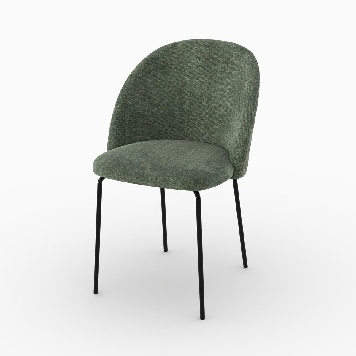 Rendez vous déco Lot de 2 chaises en tissu texturé vert sapin-Karl