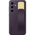 Samsung Coque en silicone avec lanière pour Samsung Galaxy S24 Violet Foncé