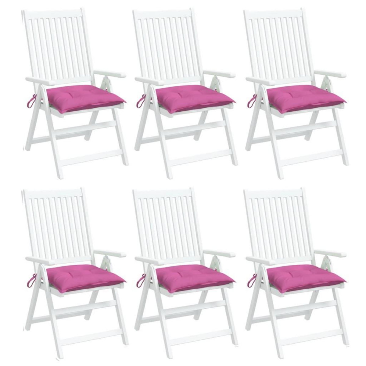 VIDAXL Coussins de chaise lot de 6 rose 40x40x7 cm tissu