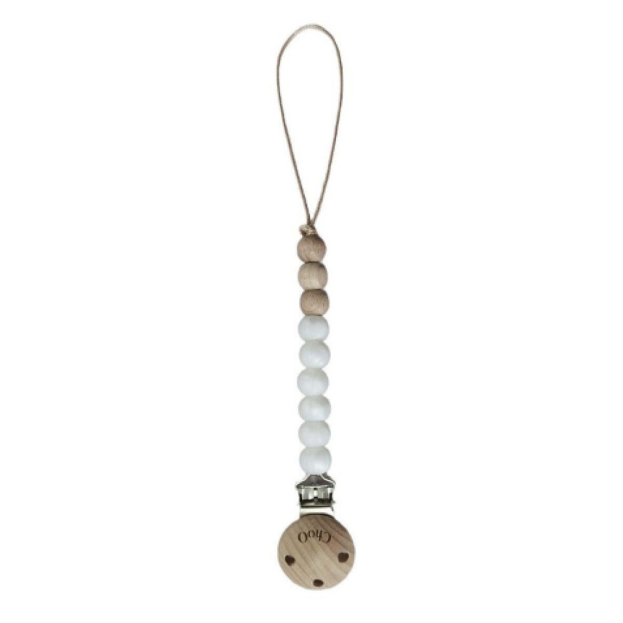 CHOO Attache sucette en perle - blanc nacre