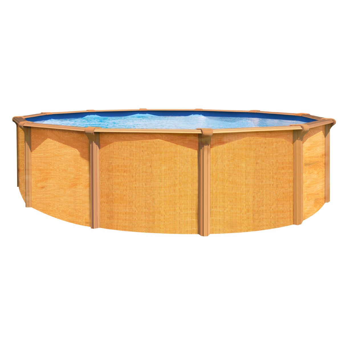 trigano PISCINE MÉTAL HORS SOL ASPECT BOIS OSMOSE 7,95 X 4,90 X 1,32 M