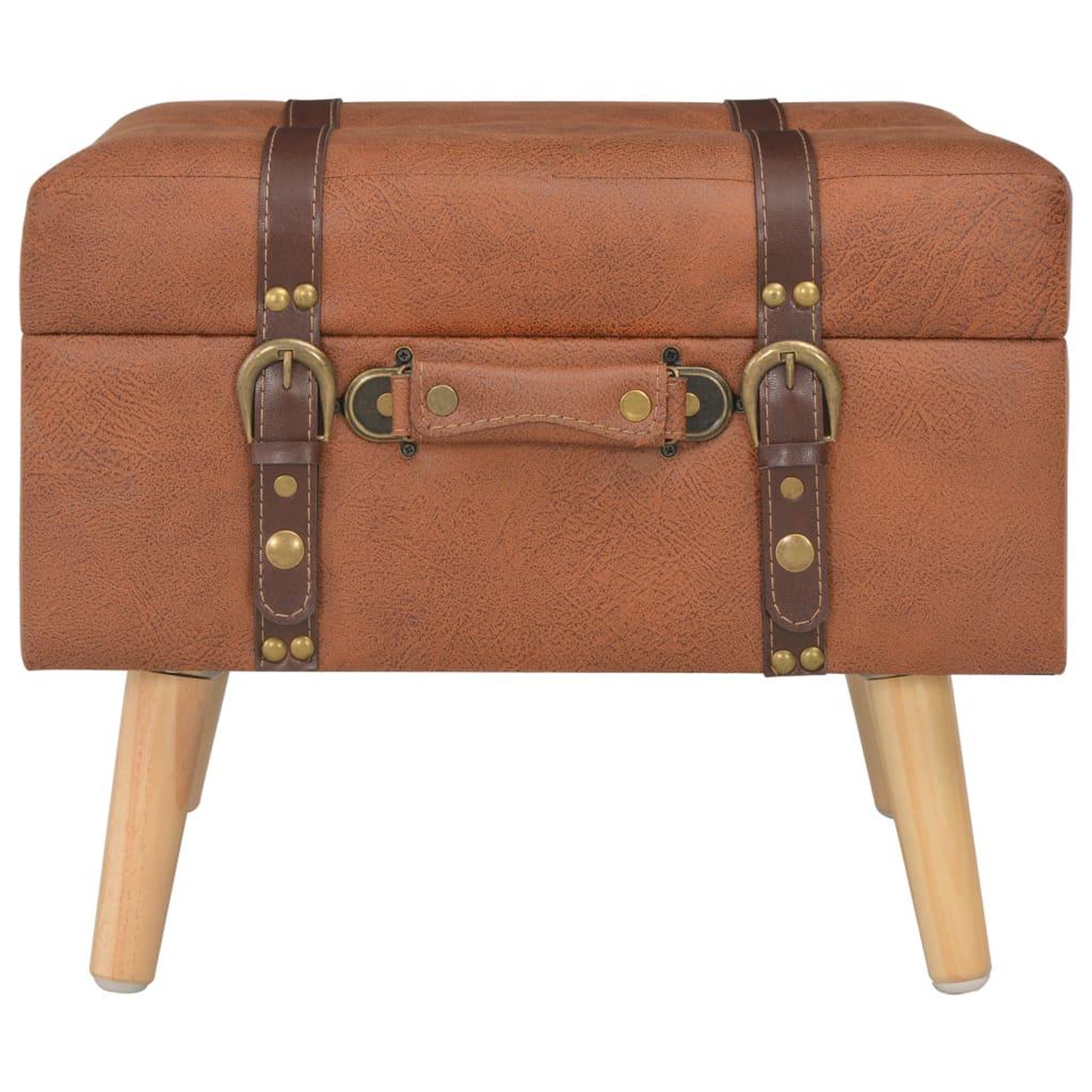 Voir la diapositive 3 : VIDAXL Tabouret de rangement 40 cm marron pale similicuir