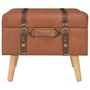 Voir la diapositive 3 : VIDAXL Tabouret de rangement 40 cm marron pale similicuir