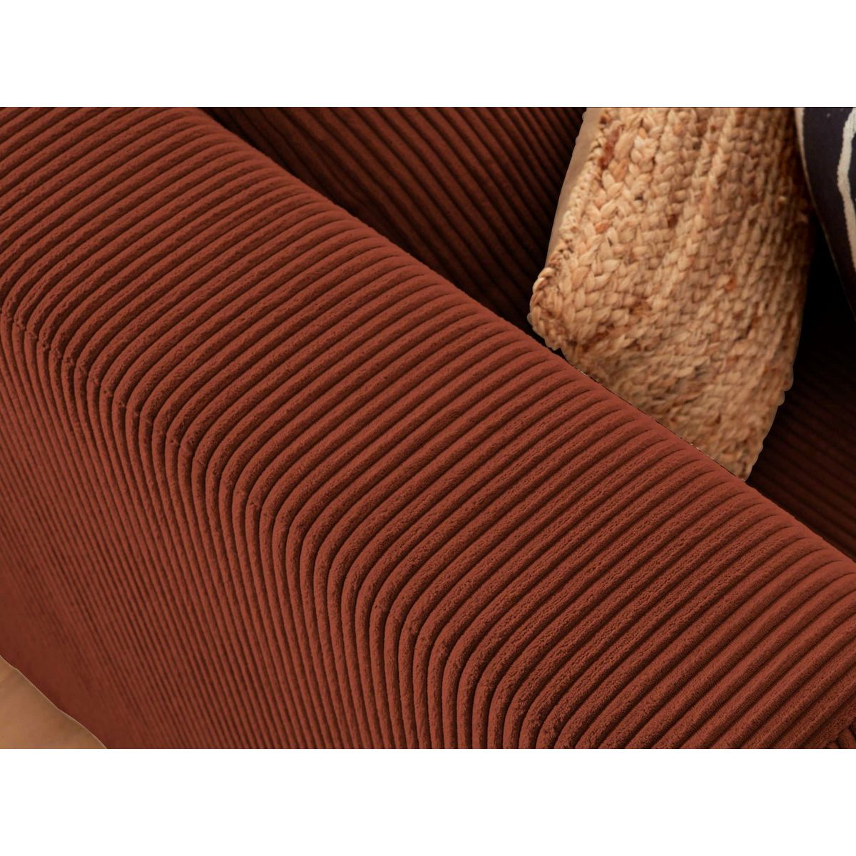 LISA DESIGN Victoire - canapé modulable panoramique d'angle droit - 7 places - en velours côtelé