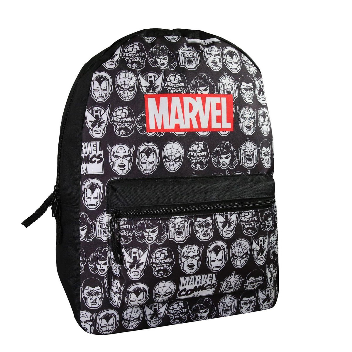 Bagtrotter Bagtrotter - Avengers - Marvel - Sac à Dos Scolaire - Noir - 1 Compartiment Zippé - 1 Poche Zippée - 29x13x40cm - Bretelles Matelassées - Dos Matelassé - Matière Polyester - Sac à Dos Scolaire Primaire et Secondaire