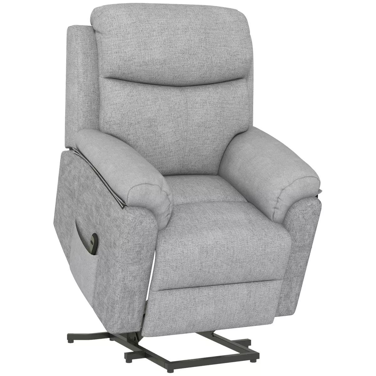 HOMCOM Fauteuil de massage releveur électrique - fauteuil inclinable avec repose-pied ajustable, télécommande - tissu aspect lin gris
