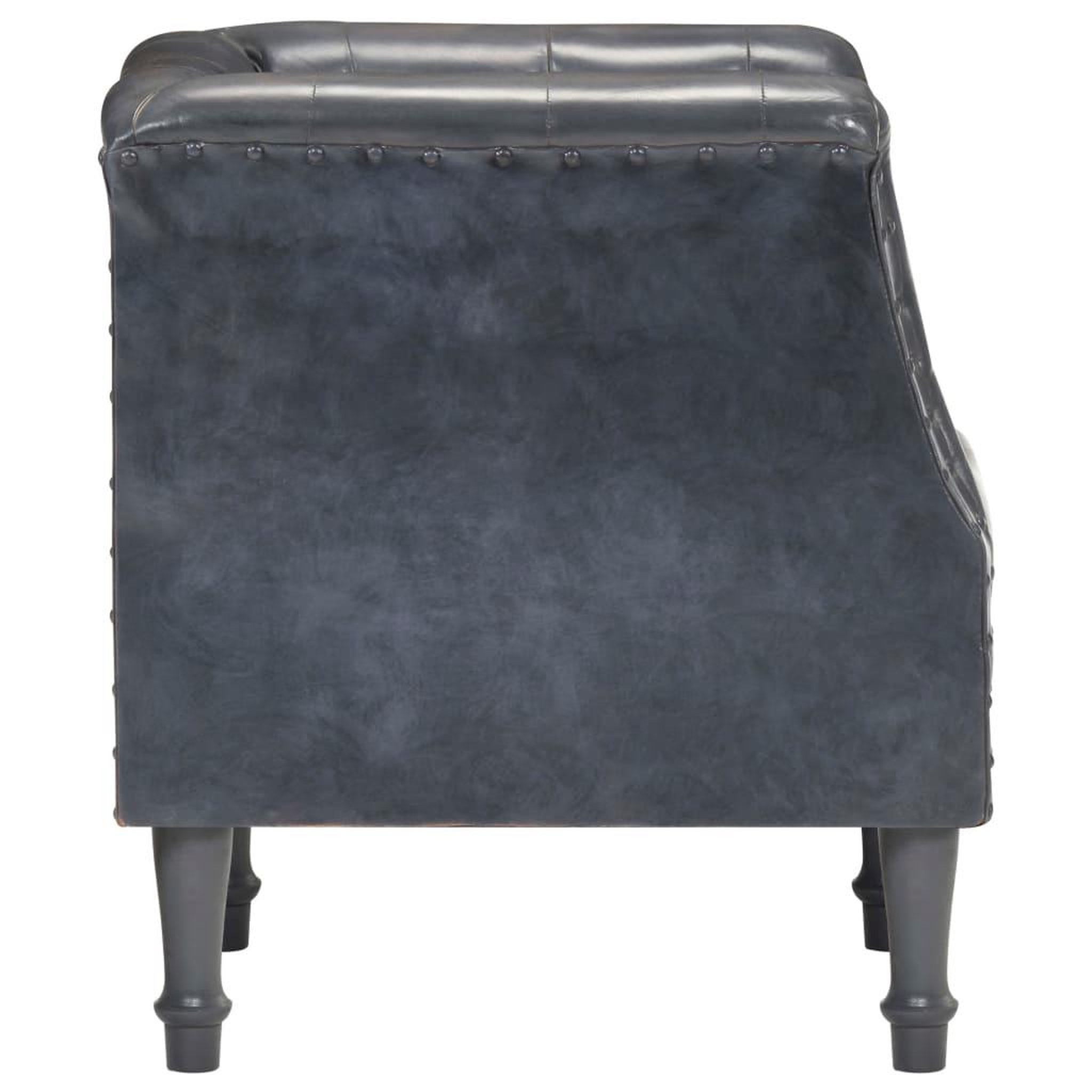 Voir la diapositive 4 : VIDAXL Chaise cabriolet gris cuir veritable