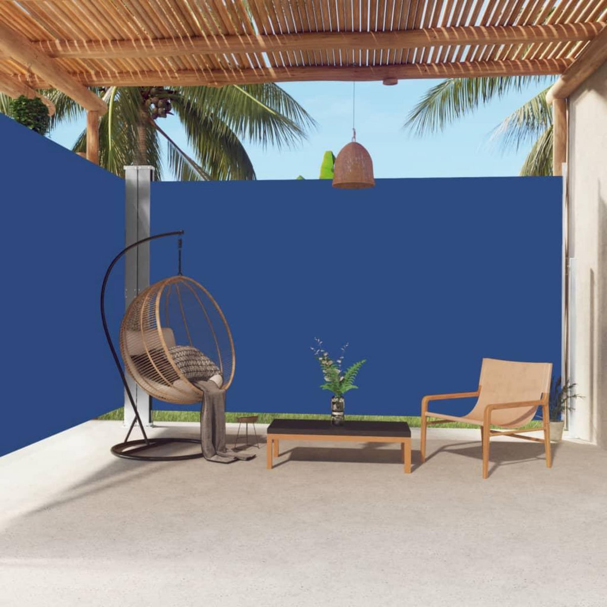 VIDAXL Auvent lateral retractable Bleu 220x600 cm