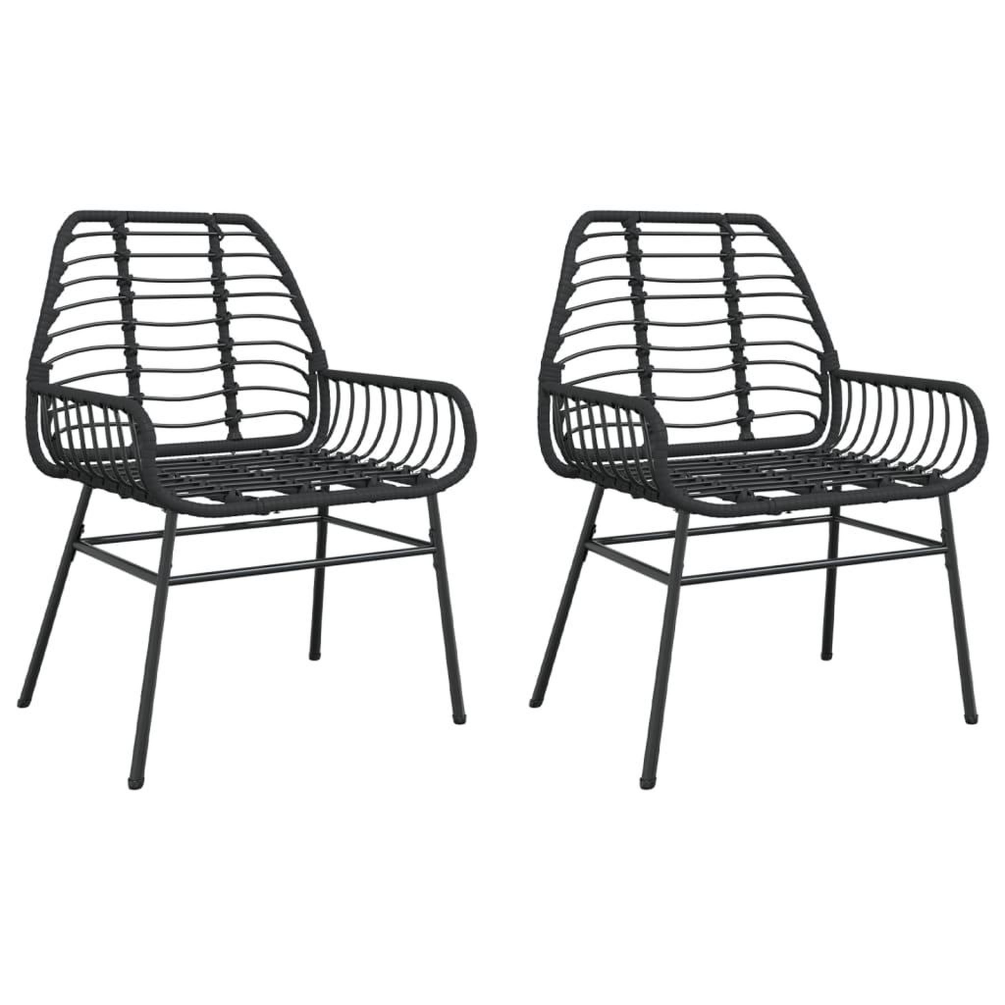 Voir la diapositive 2 : VIDAXL Chaises de jardin lot de 2 Noir Resine tressee