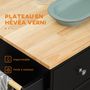 Voir la diapositive 5 : HOMCOM Desserte de cuisine multi rangements 2 tiroirs placard 2 portes avec étagère 3 range-bouteilles porte-torchons MDF hévéa