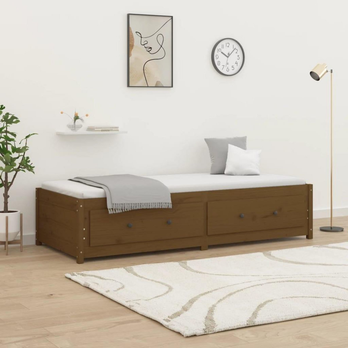 VIDAXL Lit de jour sans matelas marron miel 80x200 cm bois pin massif