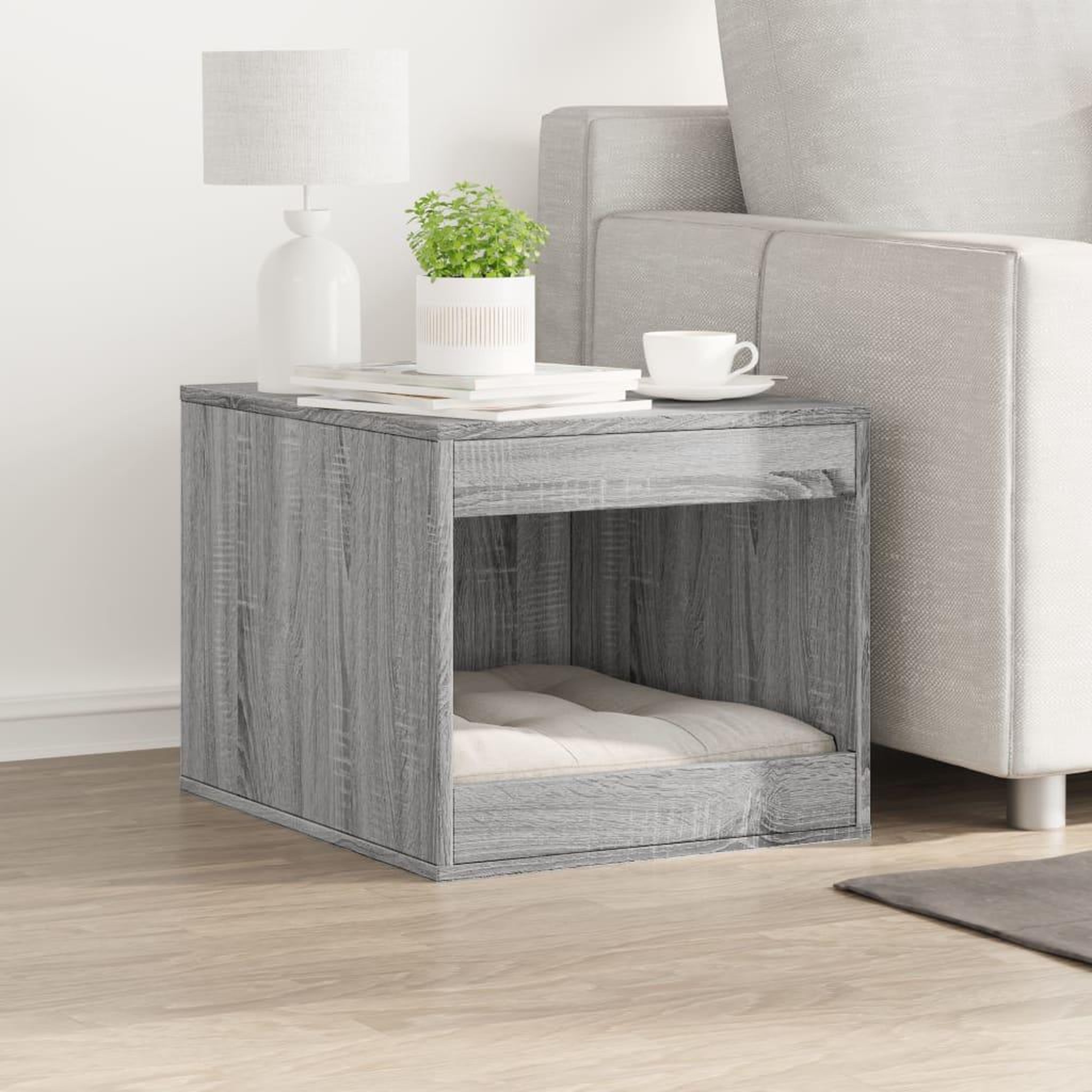 Voir la diapositive 3 : VIDAXL Meuble de bac a litiere pour chat sonoma gris bois d'ingenierie