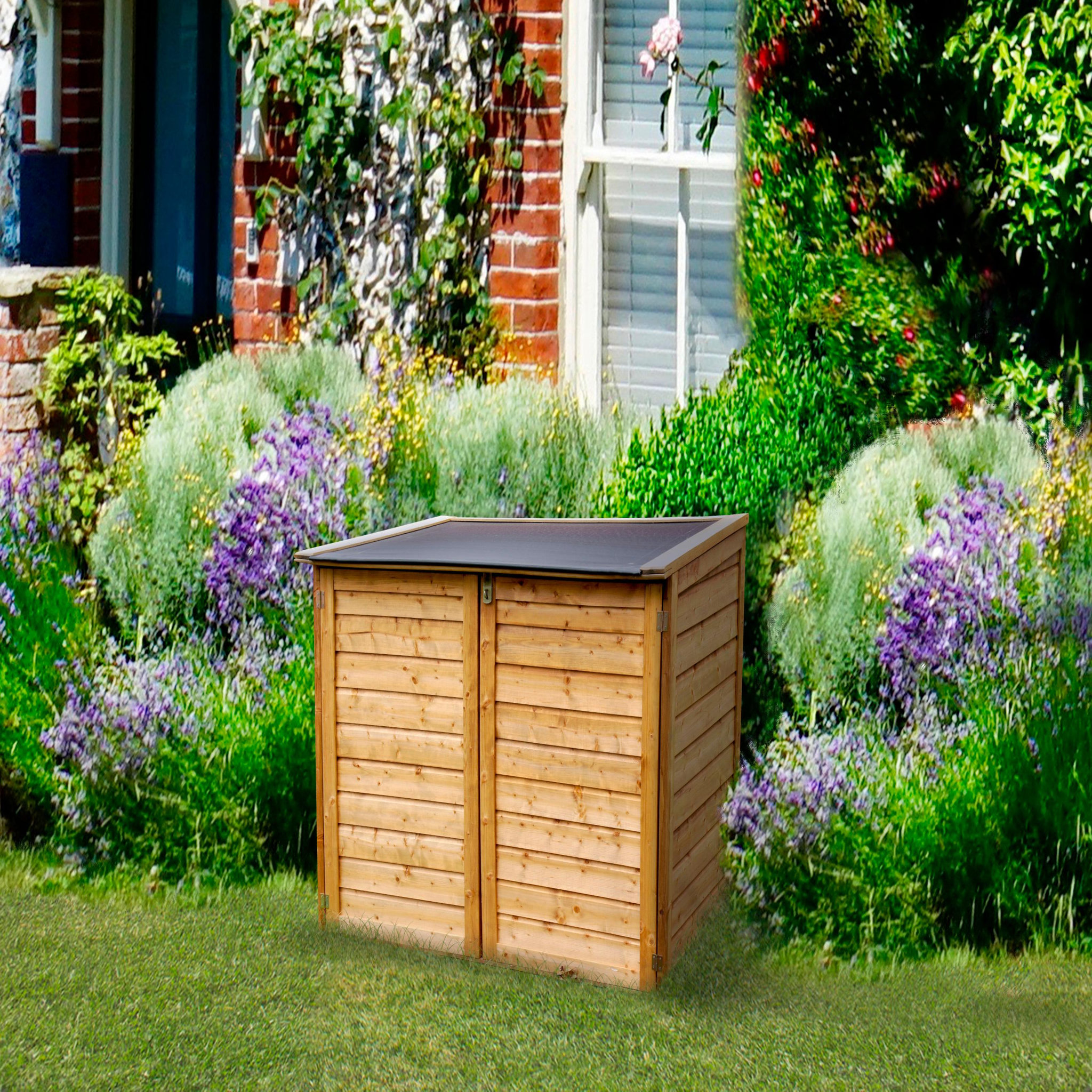 Voir la diapositive 2 : Coffre de rangement jardin bois - 1350L - TROCADERO