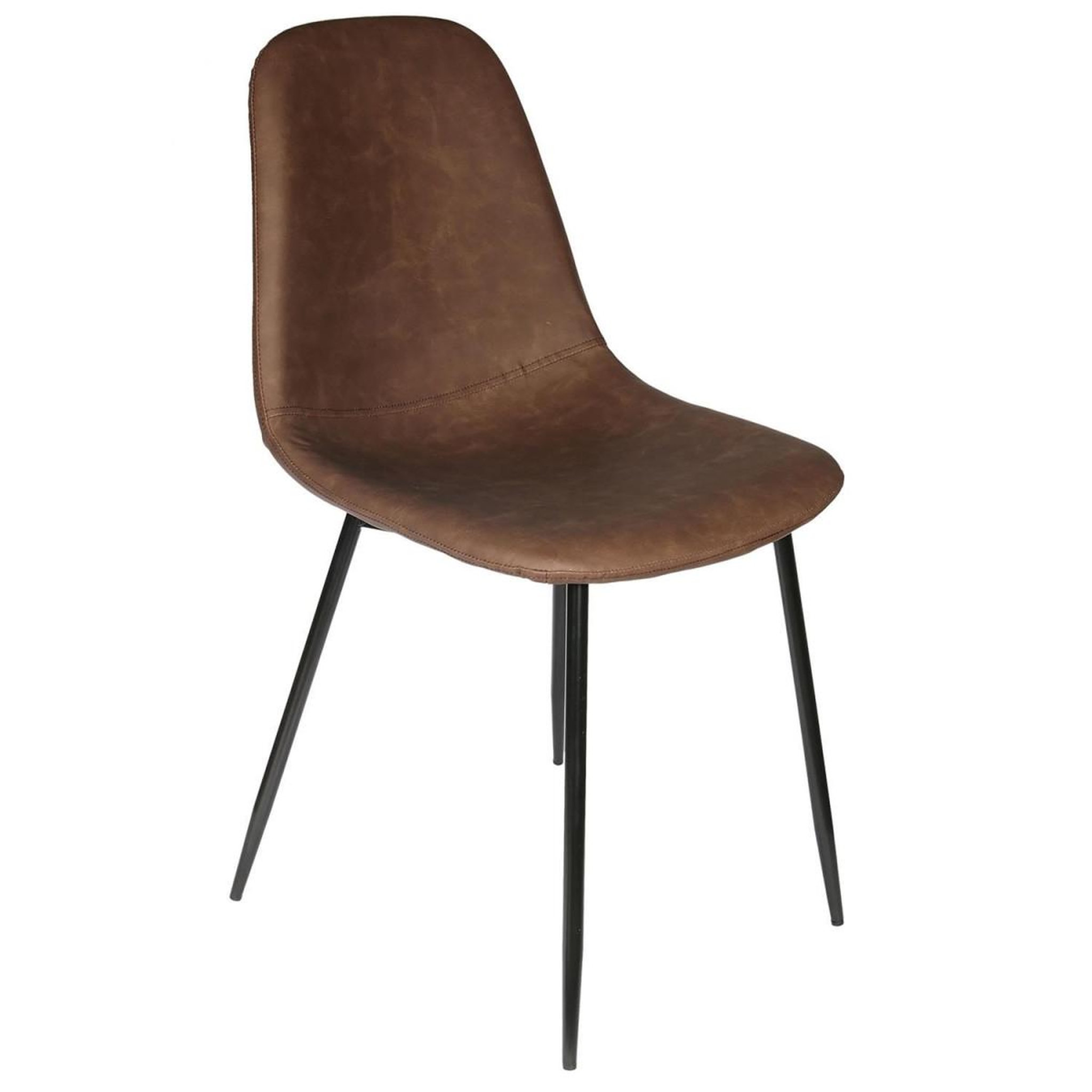 Voir la diapositive 2 : The Home Deco Factory Lot de 4 chaises design  amber  86cm marron