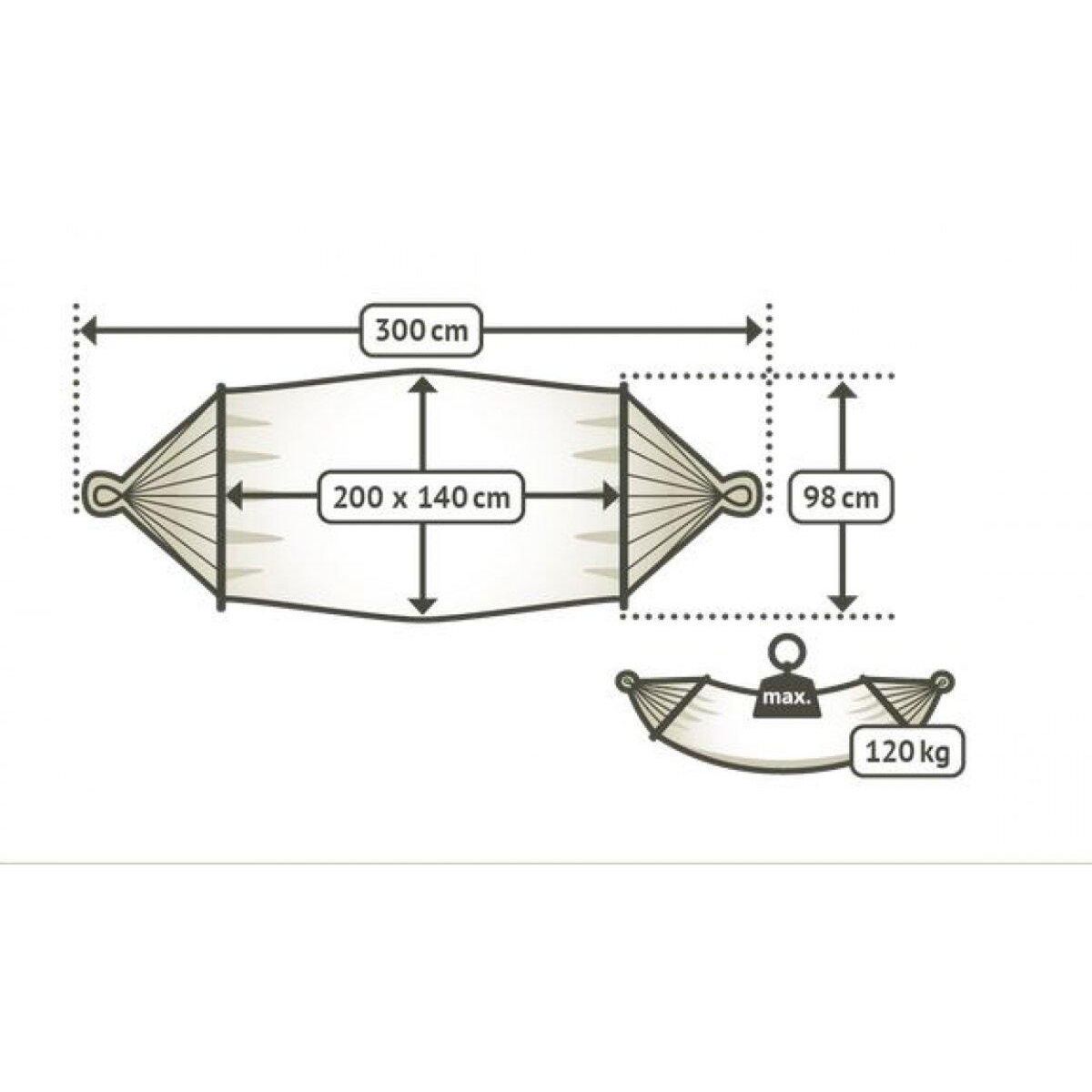 Habitat et Jardin Toile de hamac  Tulum  - 200 x 140 cm - Beige
