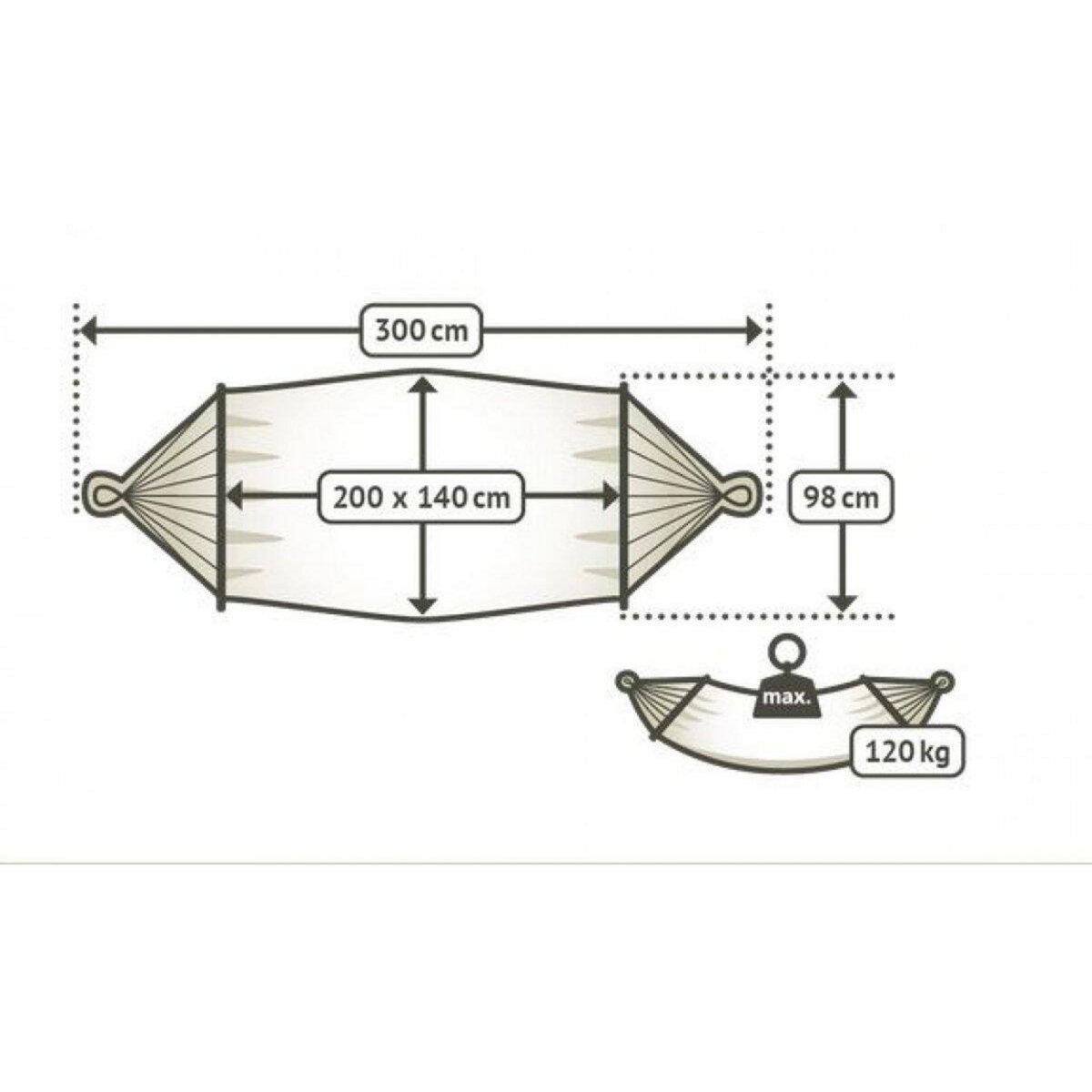 Habitat et Jardin Toile de hamac  Tulum  - 200 x 140 cm - Beige