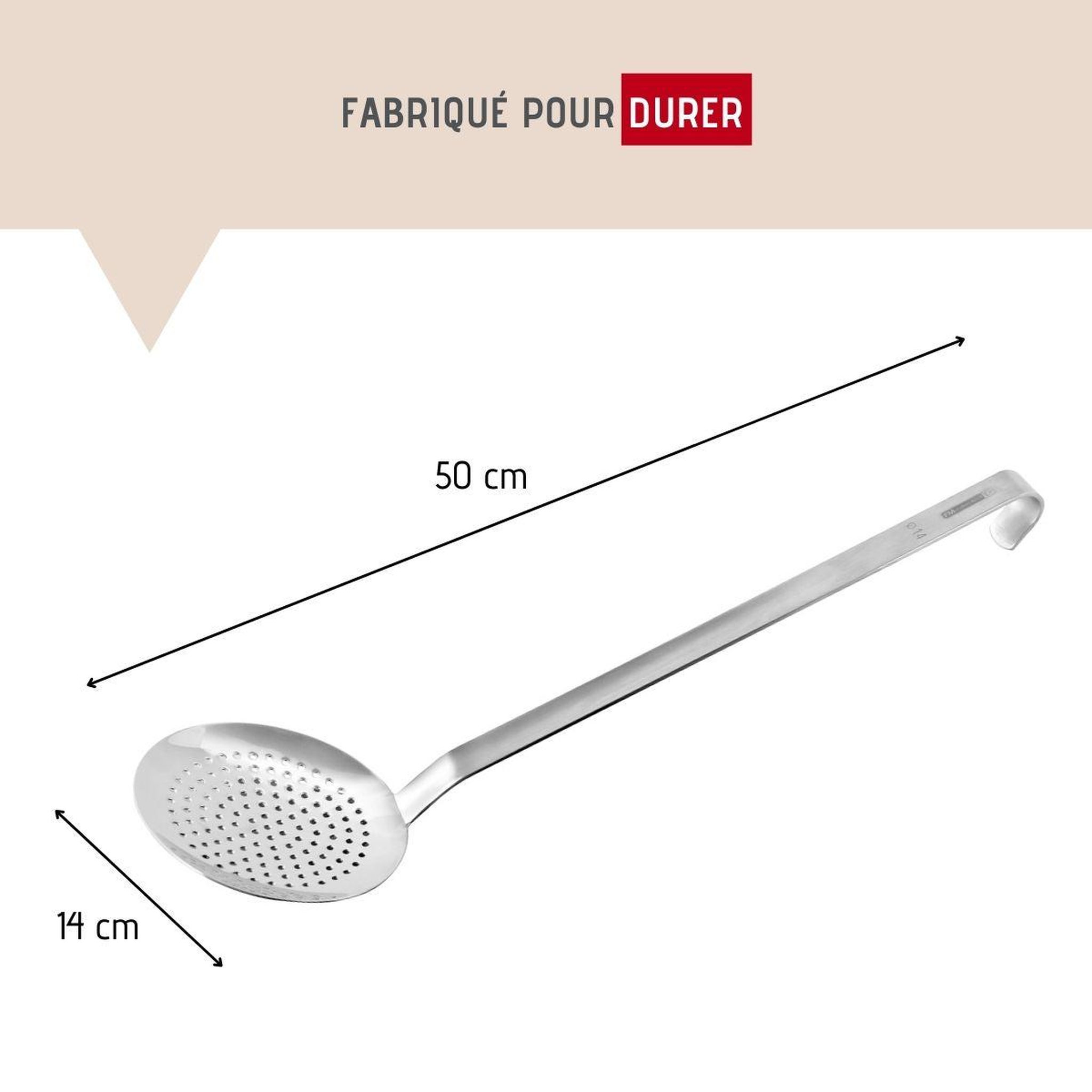 Voir la diapositive 3 : FM PROFESSIONAL Ecumoire de cuisine inox 50 cm fm professional divers
