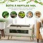 Voir la diapositive 4 : PAWHUT Terrarium vivarium 140L - aération latérale, fenêtres verre trempé, couvercle - bois naturel