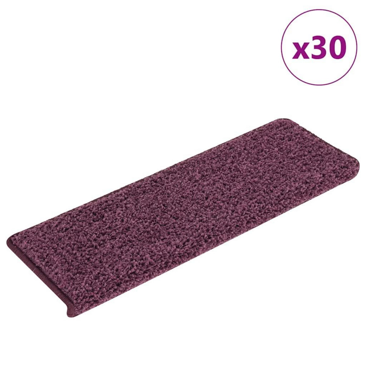 VIDAXL Tapis d'escalier 30 pcs 65x21x4 cm violet fonce