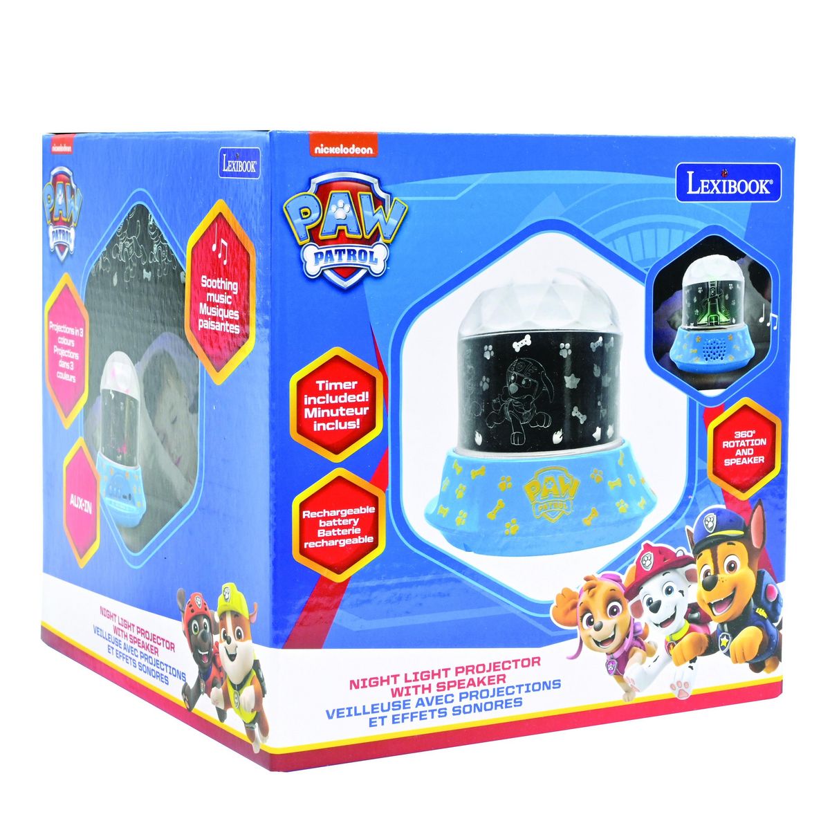 Lexibook Veilleuse avec projections et effets sonores Pat' Patrouille