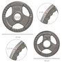 Voir la diapositive 3 : HOMCOM Disques de poids 2,5/2,5/5/5 Kg - 4 poids de musculation - dia. trou 5,4 cm - acier