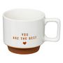 Voir la diapositive 3 : SECRET DE GOURMET Lot de 4 Mugs sur Rack  Hello  30cl Blanc